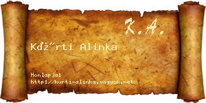 Kürti Alinka névjegykártya